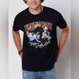 Young Boy NBA Never Broke Again Collage Graphic Short Sleeved Tee.  Sz L